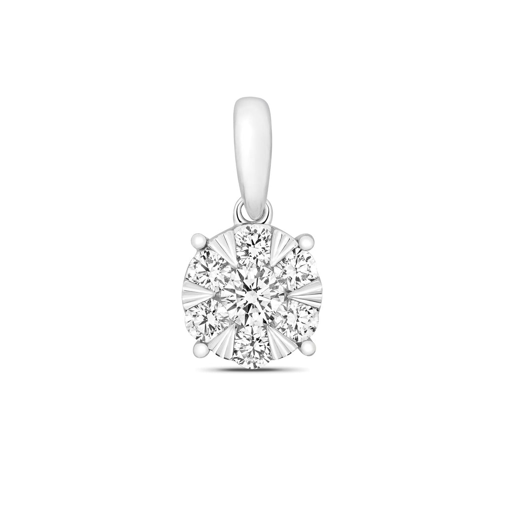 PDQ146W - DIAMOND BRILLIANT PENDANT IN 18CT WHITE GOLD