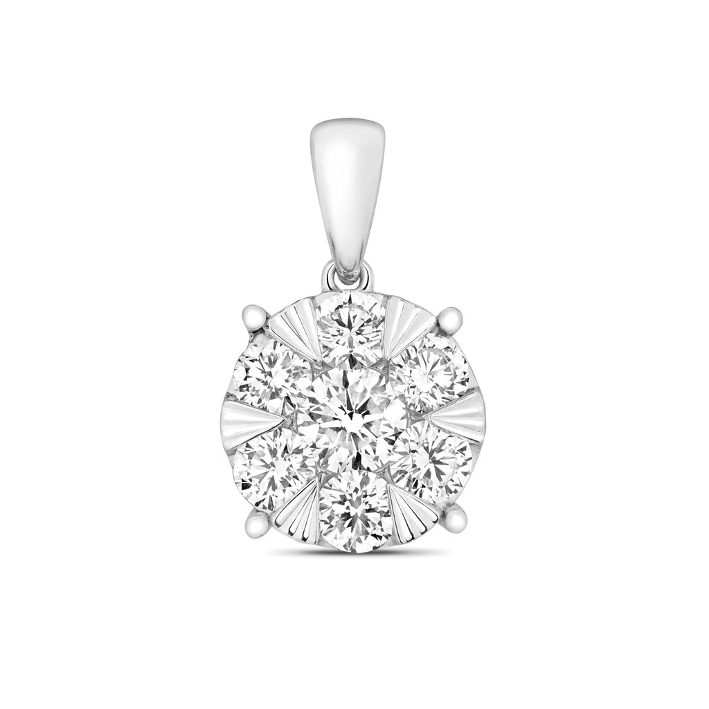 PDQ148W - DIAMOND BRILLIANT PENDANT IN 18CT WHITE GOLD