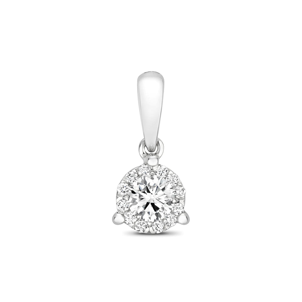 PDQ150W - DIAMOND BRILLIANT 3 CLAW PENDANT IN 18CT WHITE GOLD