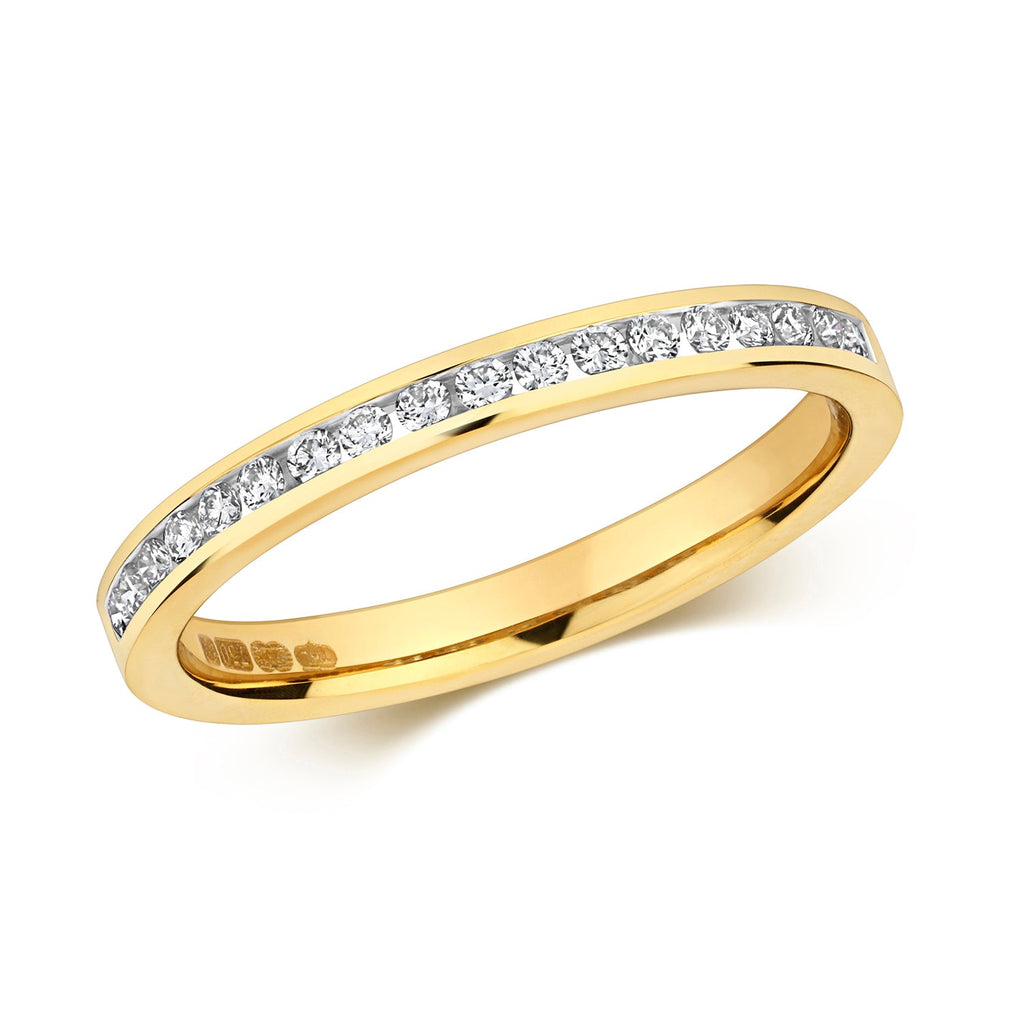 DIAMOND CHANNEL SET HALF ETERNITY RING IN 18CT GOLD