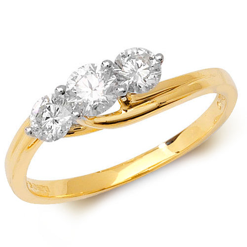 DIAMOND TRILOGY RING IN 18CT GOLD