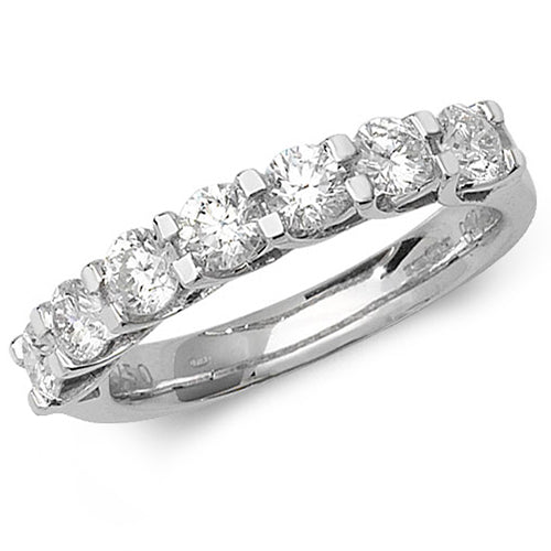 DIAMOND CLAW SET HALF ETERNITY RING IN 18CT WHITE GOLD