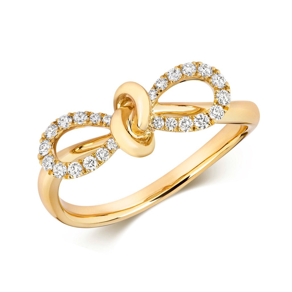 DIAMOND BOW RING IN 18CT GOLD