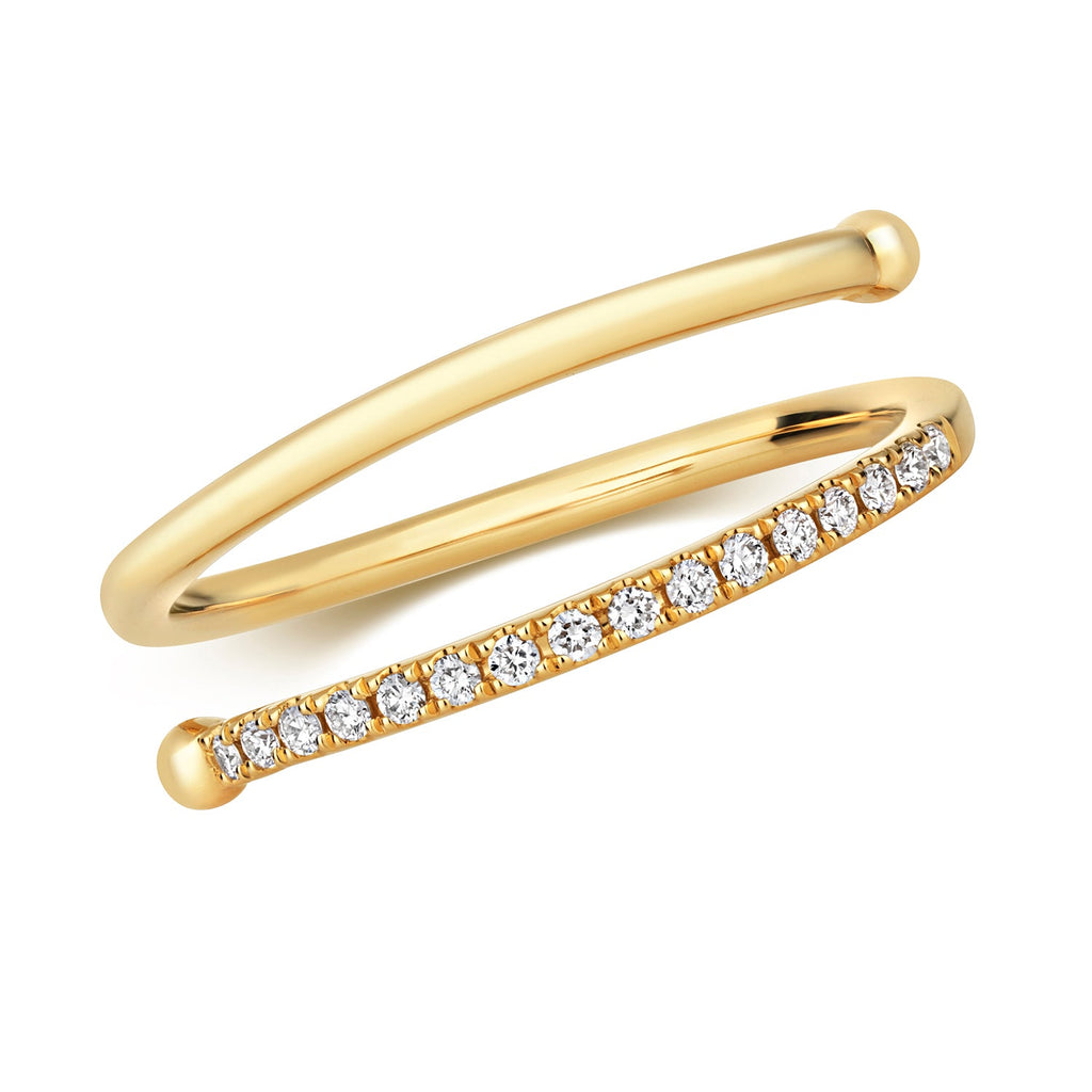DIAMOND SPIRAL RING IN 18CT GOLD