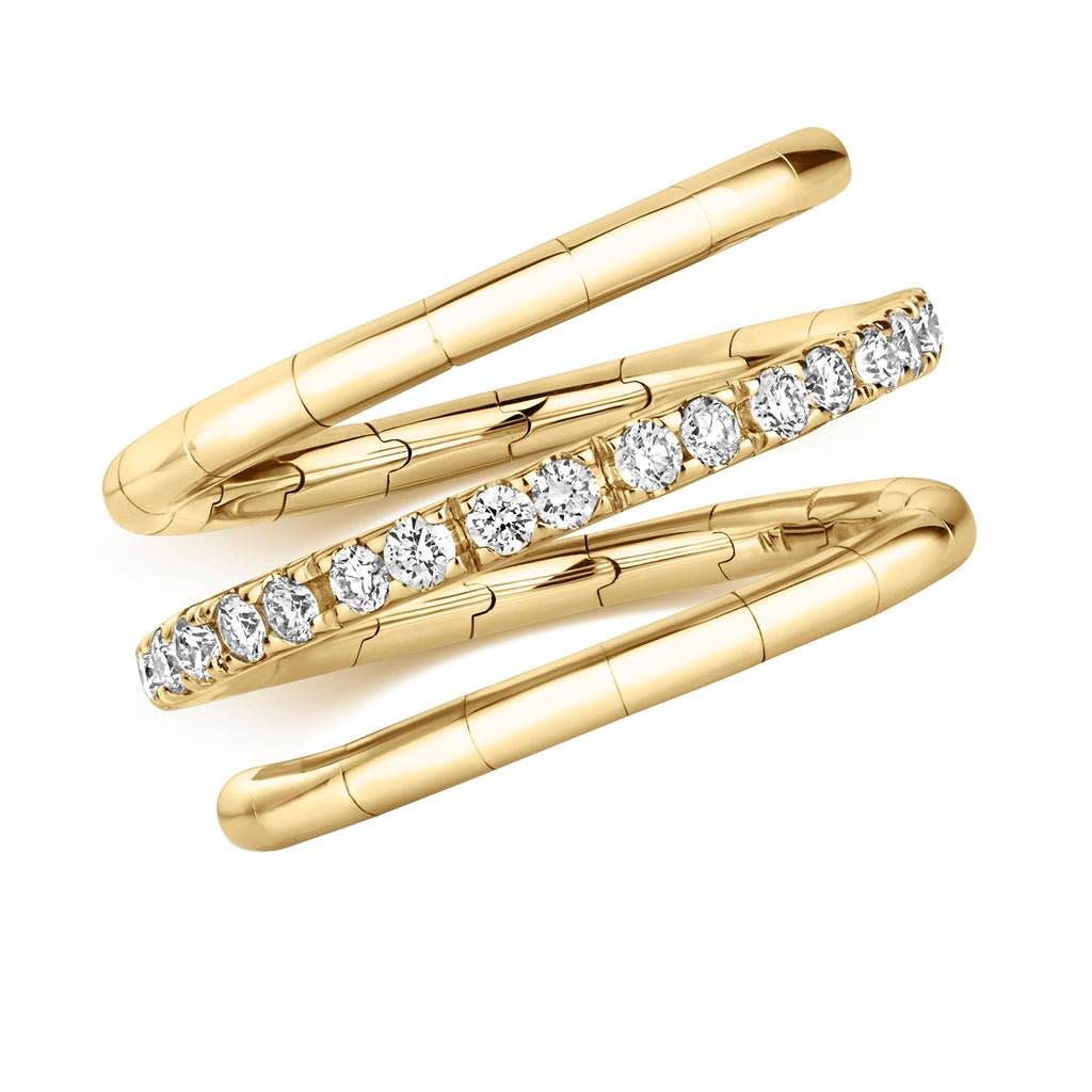 DIAMOND FLEXI TWIST RING IN 18CT GOLD