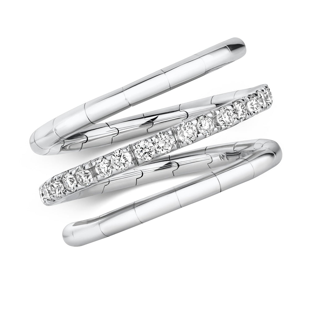 DIAMOND FLEXI TWIST RING IN 18CT WHITE GOLD