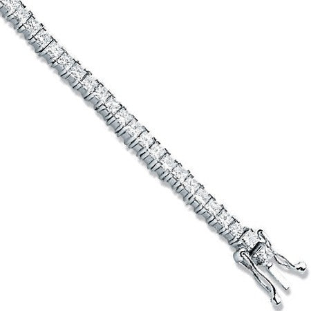 18ct White 3.00ct Princess Cut Diamond Bracelet