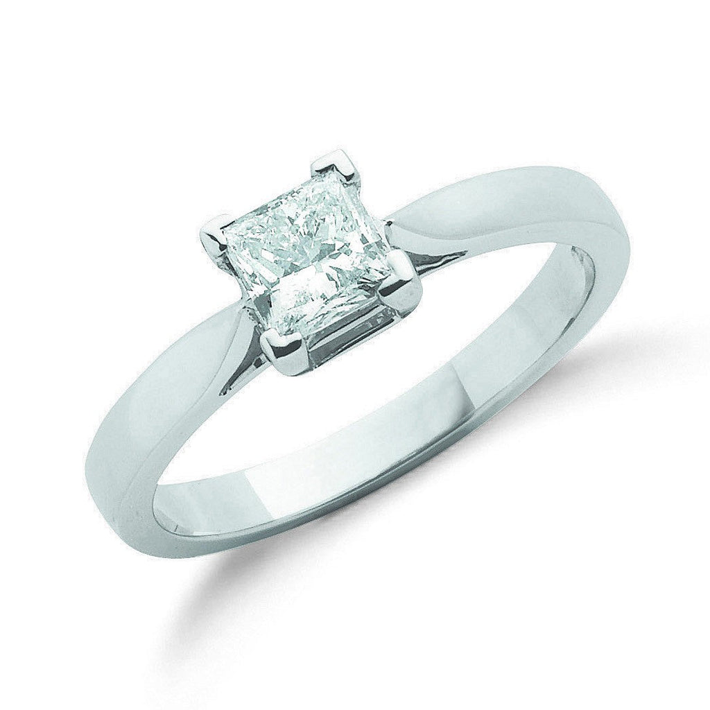 18ct White Gold 0.70ct Princess Cut Diamond Engagement Ring