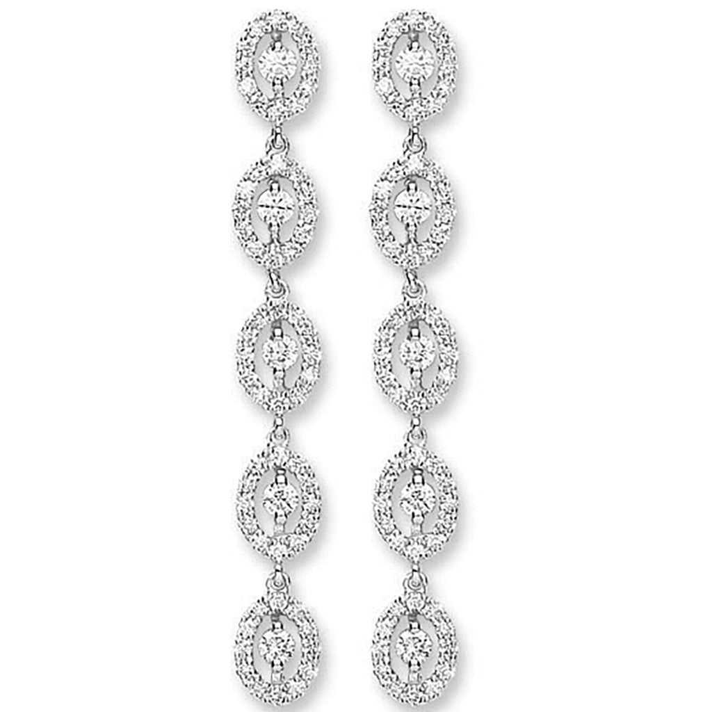 18ct White Gold 1.25ct Diamond Drop Earrings