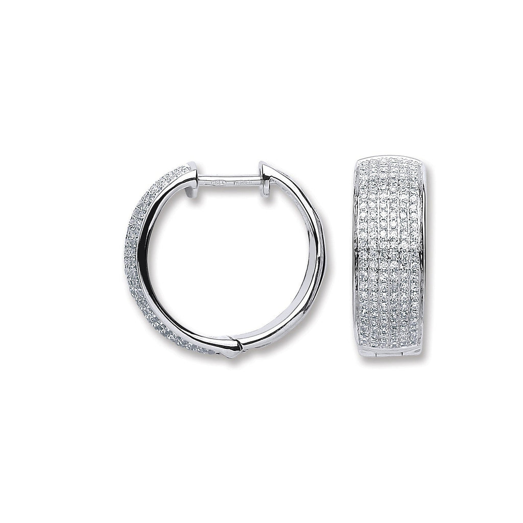 18ct White Gold 0.55ct Diamond Hoop Earrings