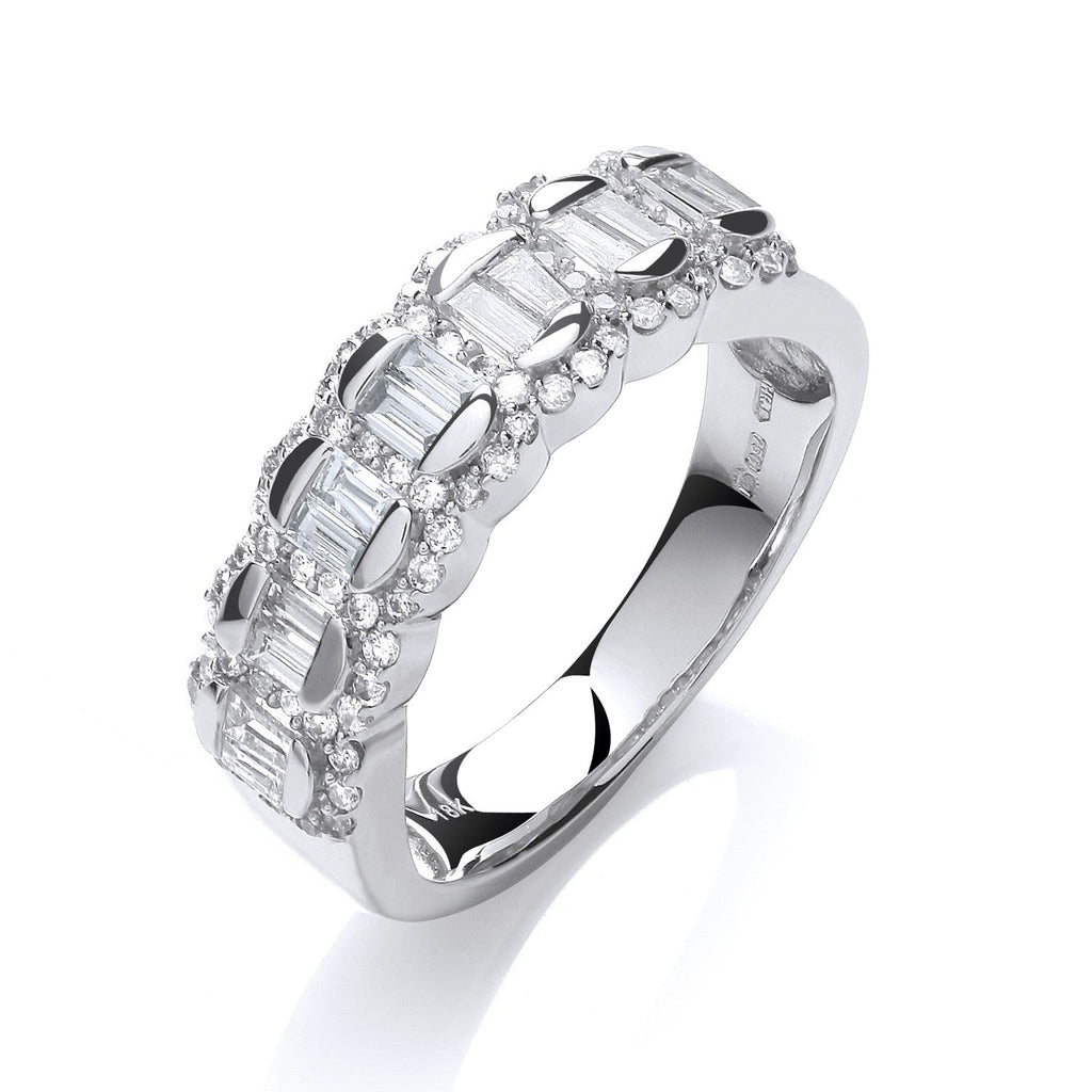 18ct White Gold 0.75ctw Diamond Half Eternity Ring