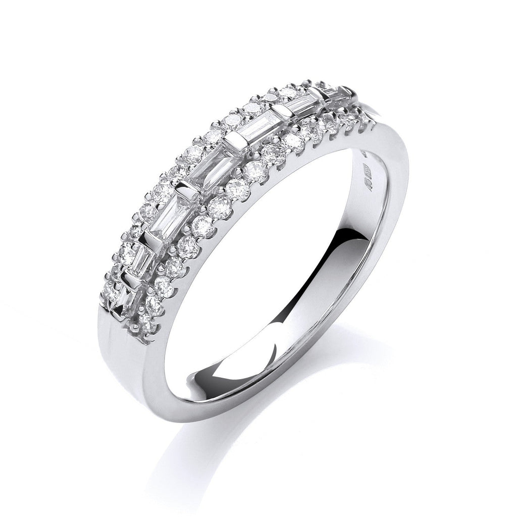 18ct White Gold 0.50ct Diamond Half Eternity Ring
