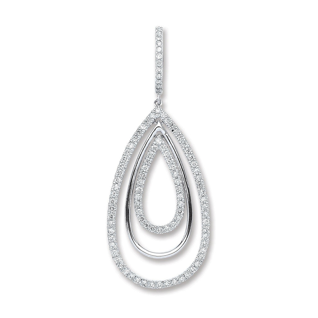 18ct White Gold 0.50ct Diamond Drop Pendant