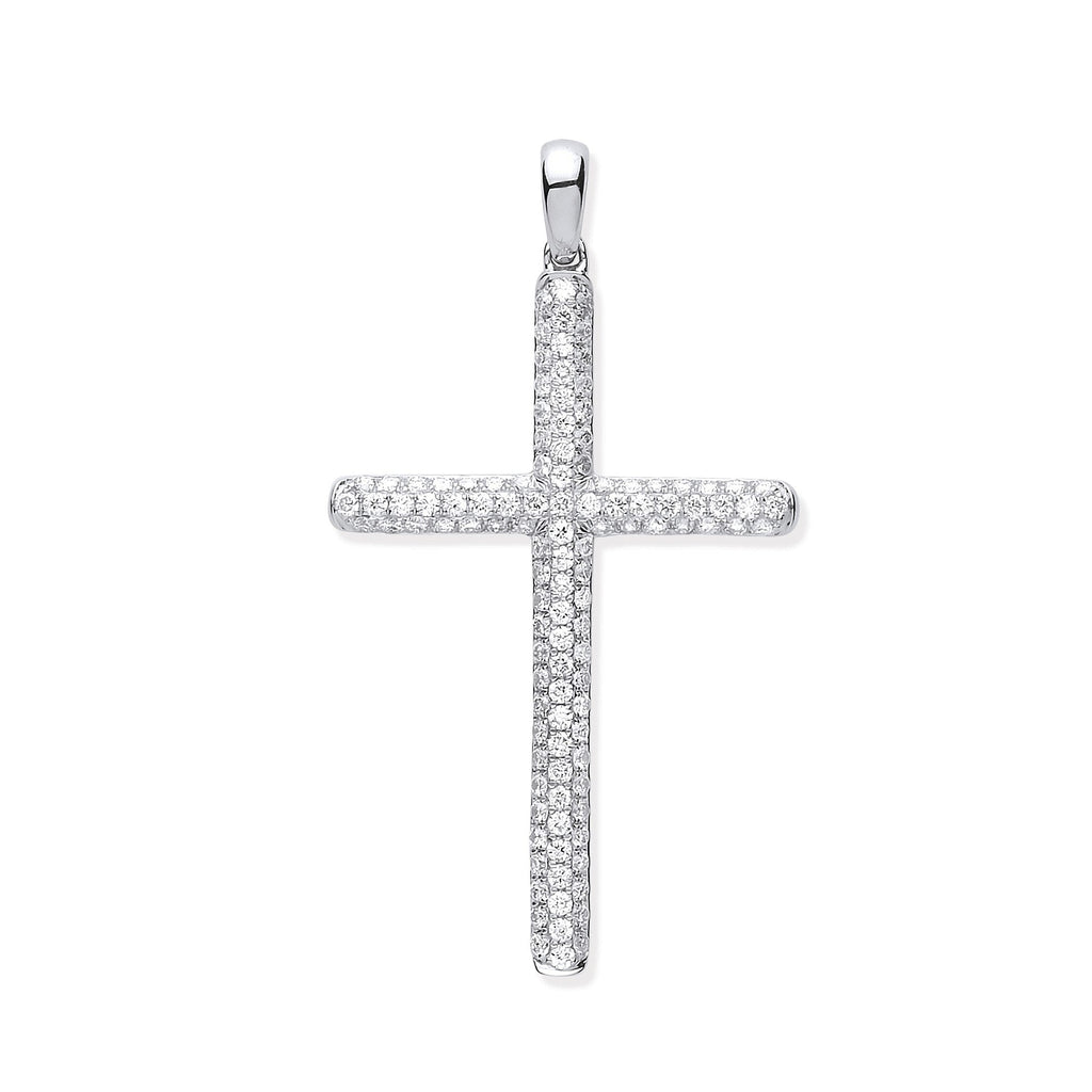 18ct White Gold 0.45ct Diamond Set Cross