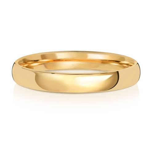 18CT GOLD 3MM SLIGHT COURT MEDIUM WEDDING RING