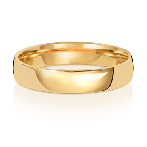 18CT GOLD 4MM SLIGHT COURT LIGHT WEDDING RING