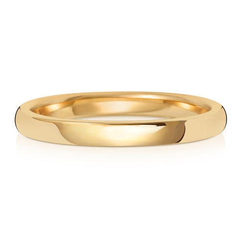 18CT GOLD 2MM SOFT COURT LIGHT WEDDING RING
