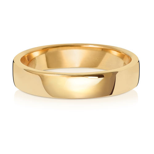 18CT GOLD 4MM SOFT COURT LIGHT WEDDING RING