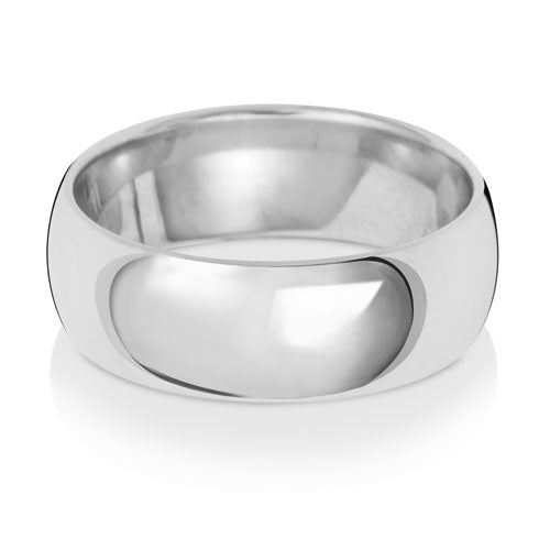 18CT WHITE GOLD 7MM TRADITIONAL COURT MEDIUM WEDDING RING