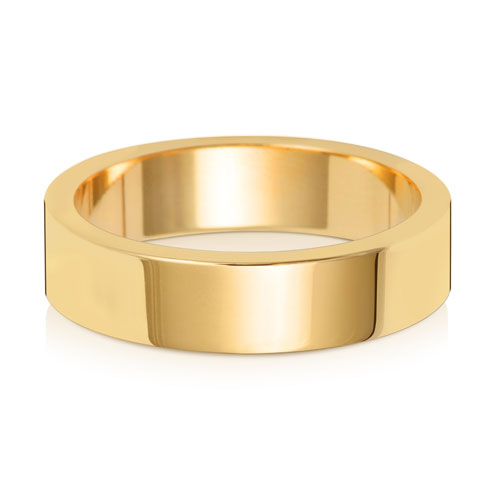 18CT GOLD 5MM FLAT FLAT LIGHT WEDDING RING