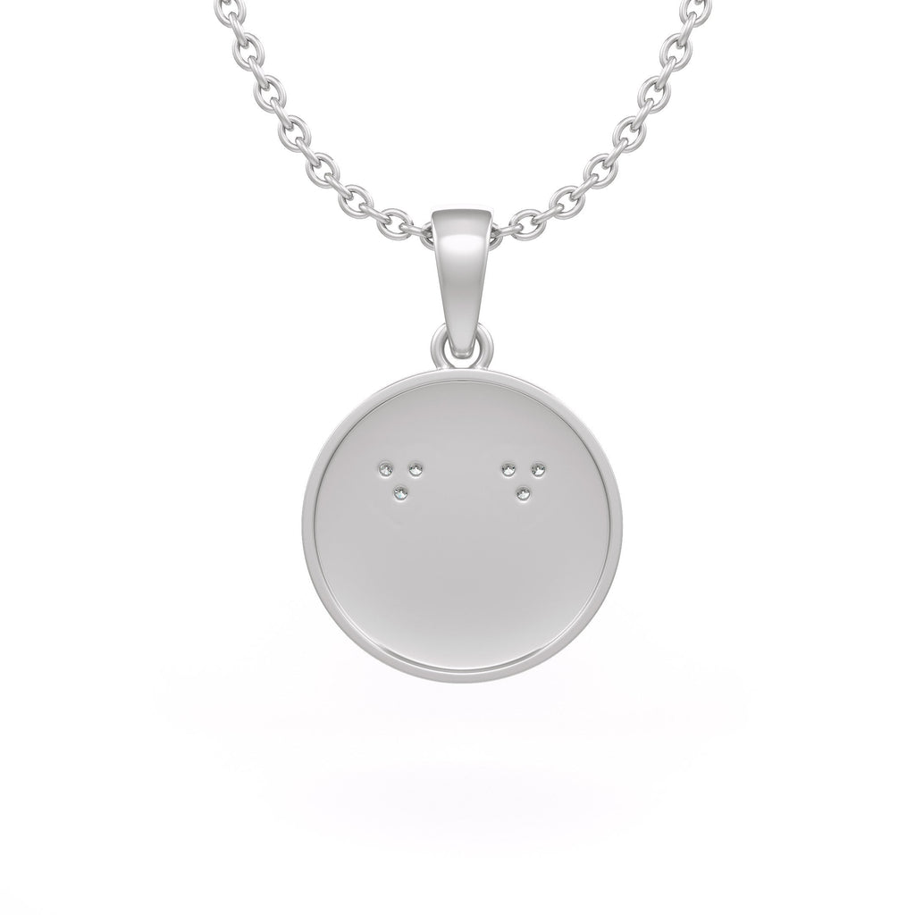 Reverse side of diamond emoji necklace