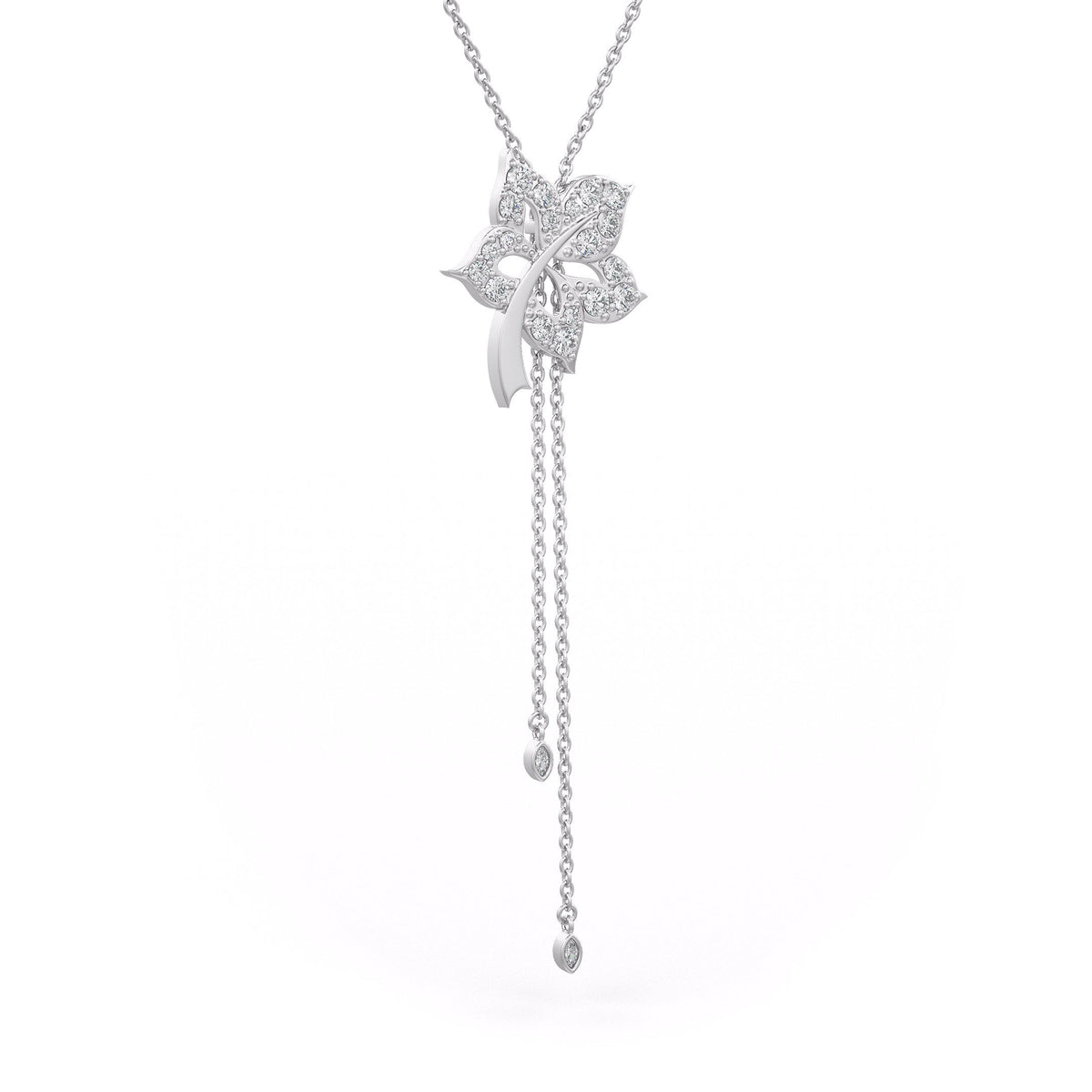 Elegant 18K white gold diamond necklace