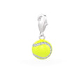 Diamond Tennis Ball Charm 0.25ct in White Gold Enamel