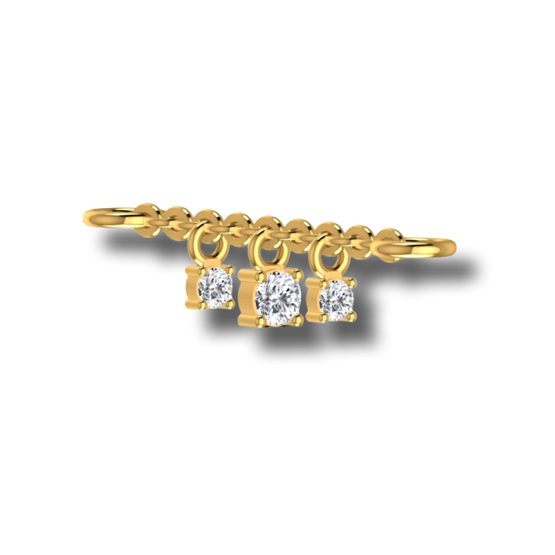 Cervin Blanc diamond connector charm chain in 18ct yellow gold with sparkling diamond accents, fine jewelry necklace.