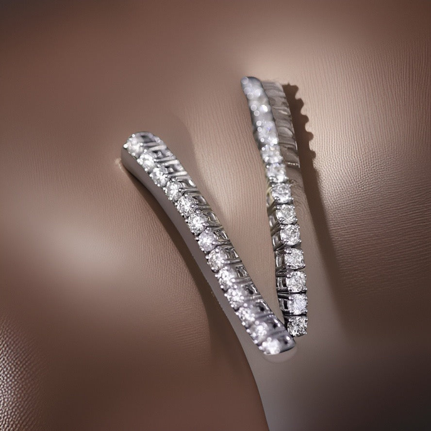 1ct Tennis Drop Earrings Gold