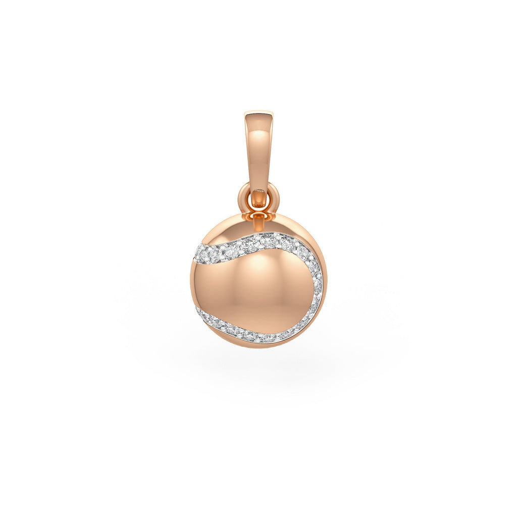 Diamond Tennis Ball Pendant in Rose Gold 0.25ct (without chain)