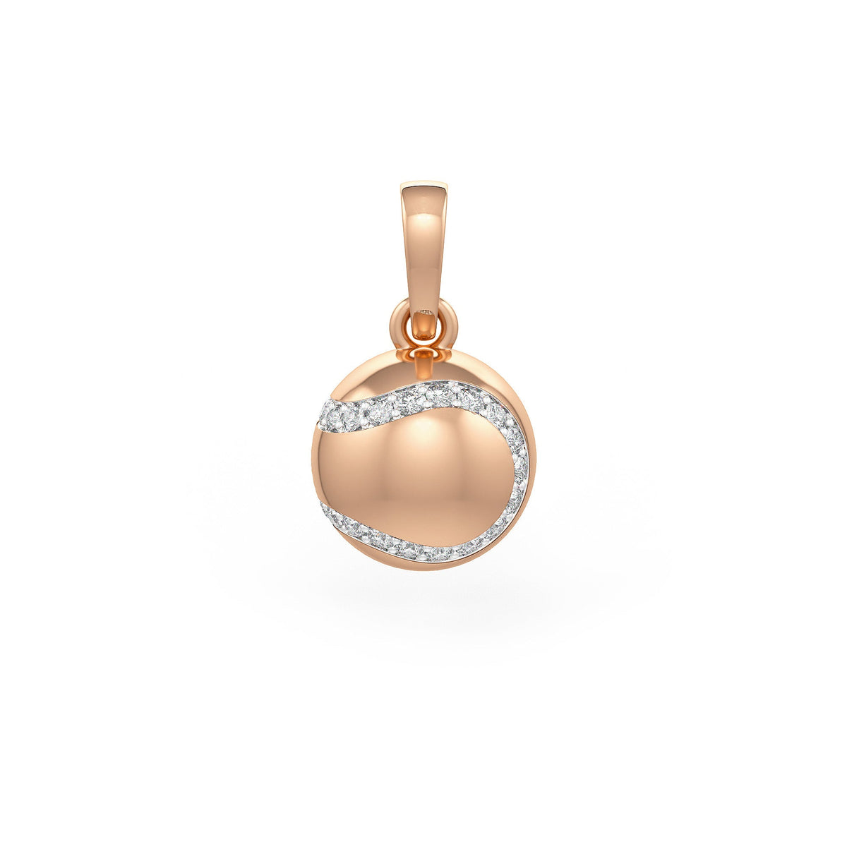 Diamond Tennis Ball Pendant in Rose Gold 0.25ct (without chain)