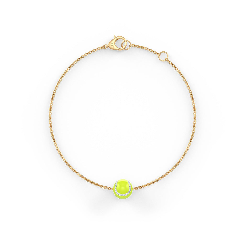 Luxury enamel tennis ball jewellery with 0.25ct brilliant diamonds