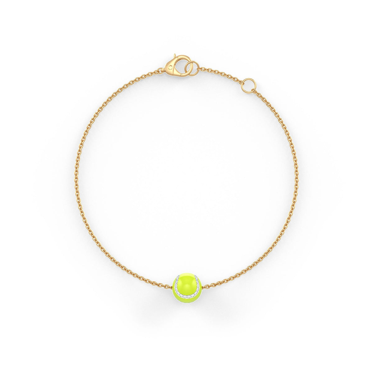Luxury enamel tennis ball jewellery with 0.25ct brilliant diamonds