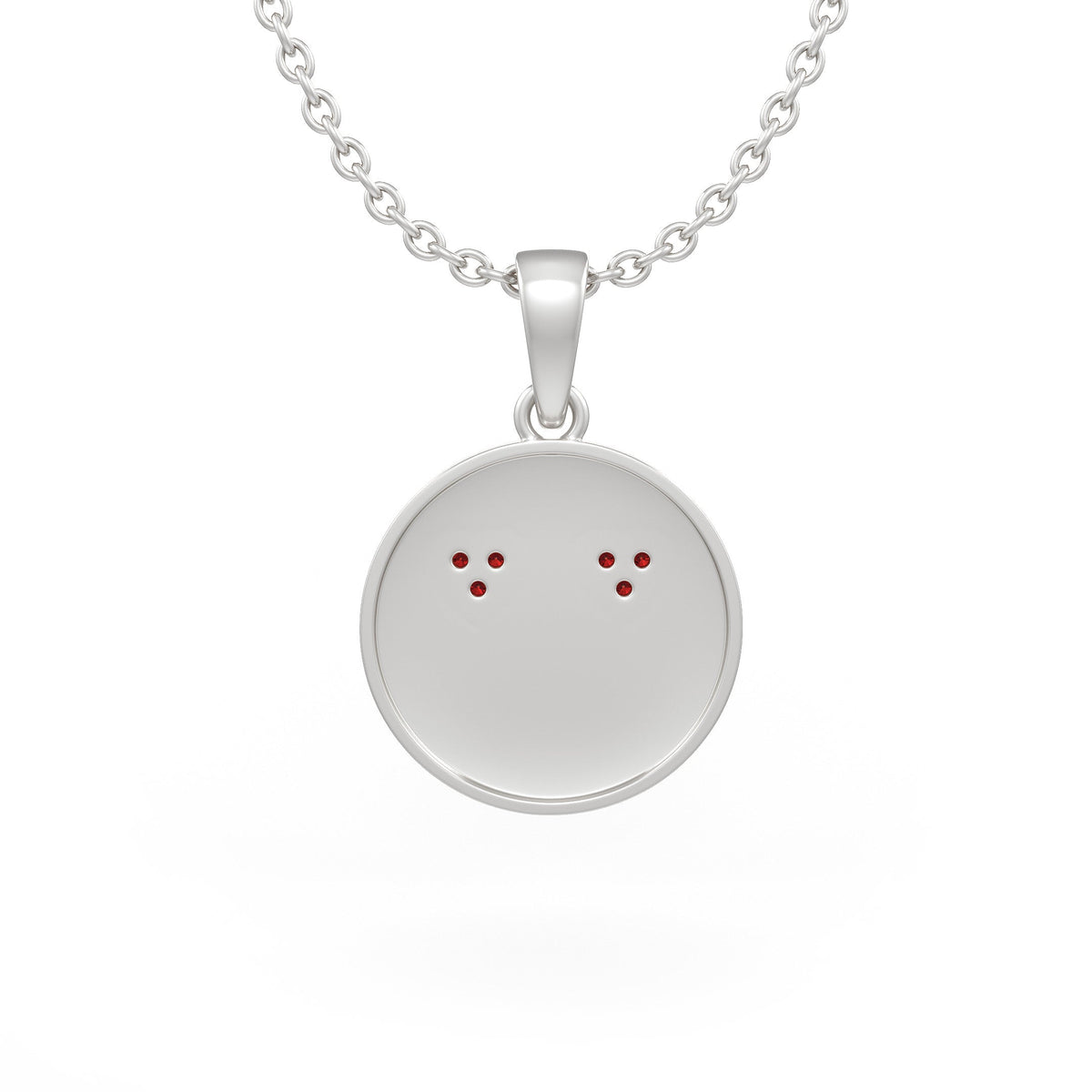 Diamond set smiley face pendant in polished white gold