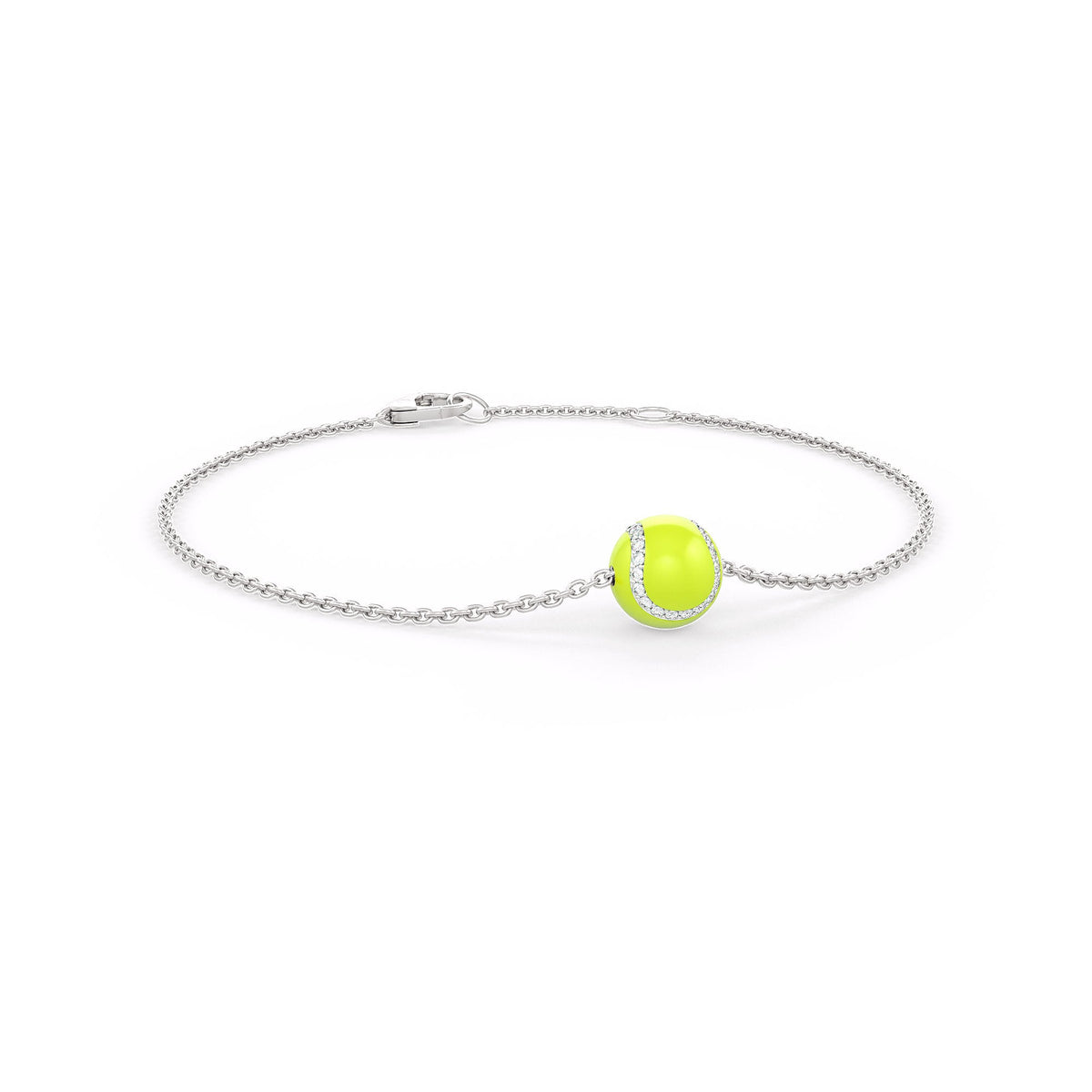 Bracelet with a yellow bead on a white background
