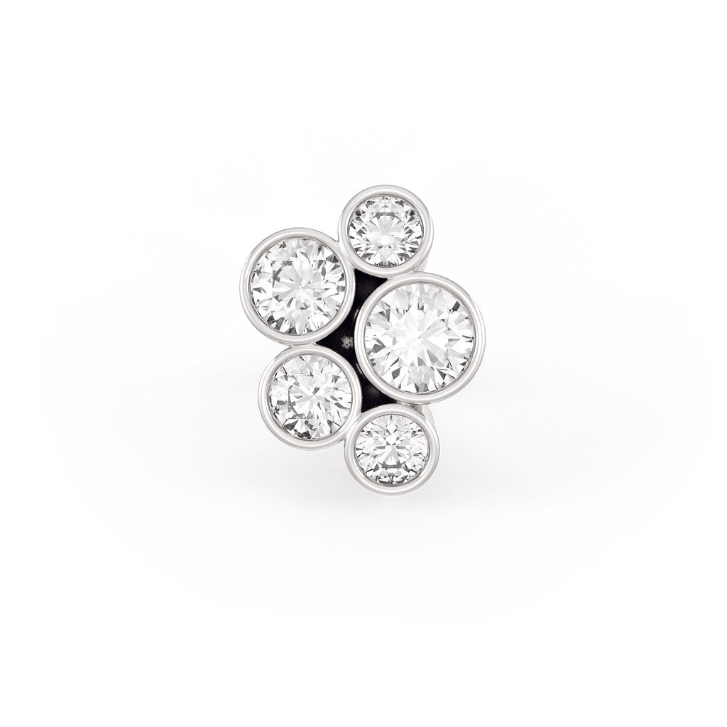 1ct Bubble Diamond Earrings White Gold