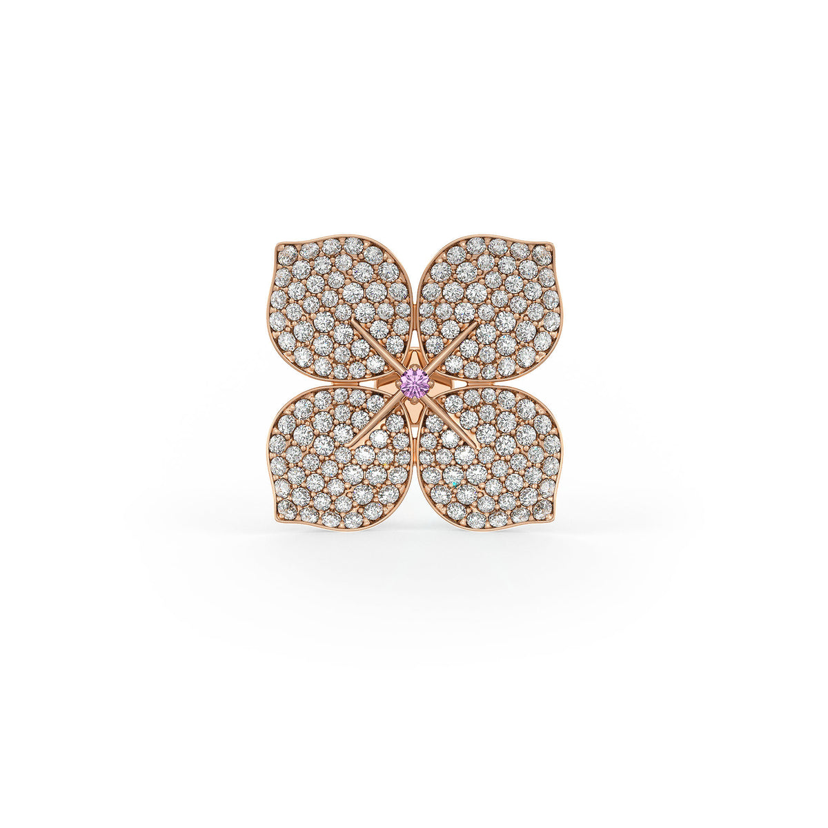 Timeless hydrangea earring in 18ct rose gold