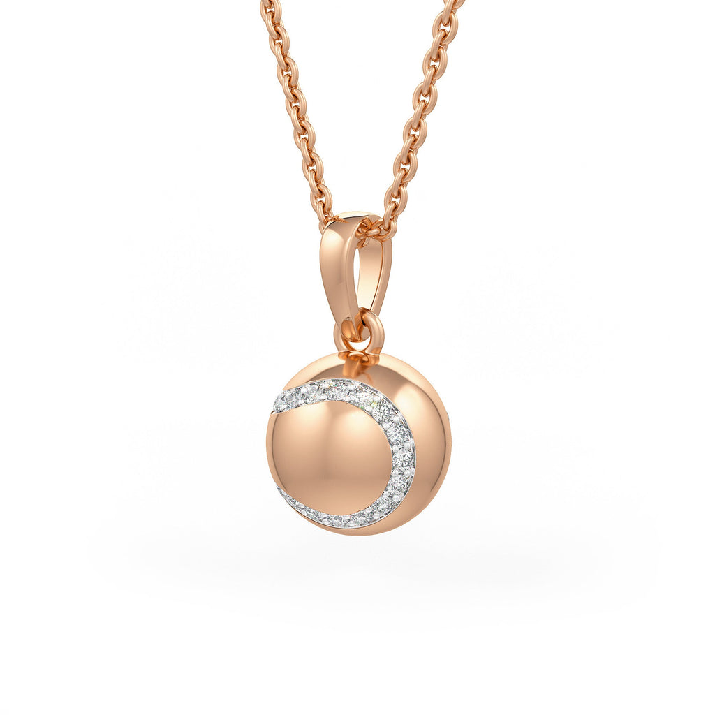 Diamond Tennis Ball Pendant in Rose Gold 0.25ct (without chain)