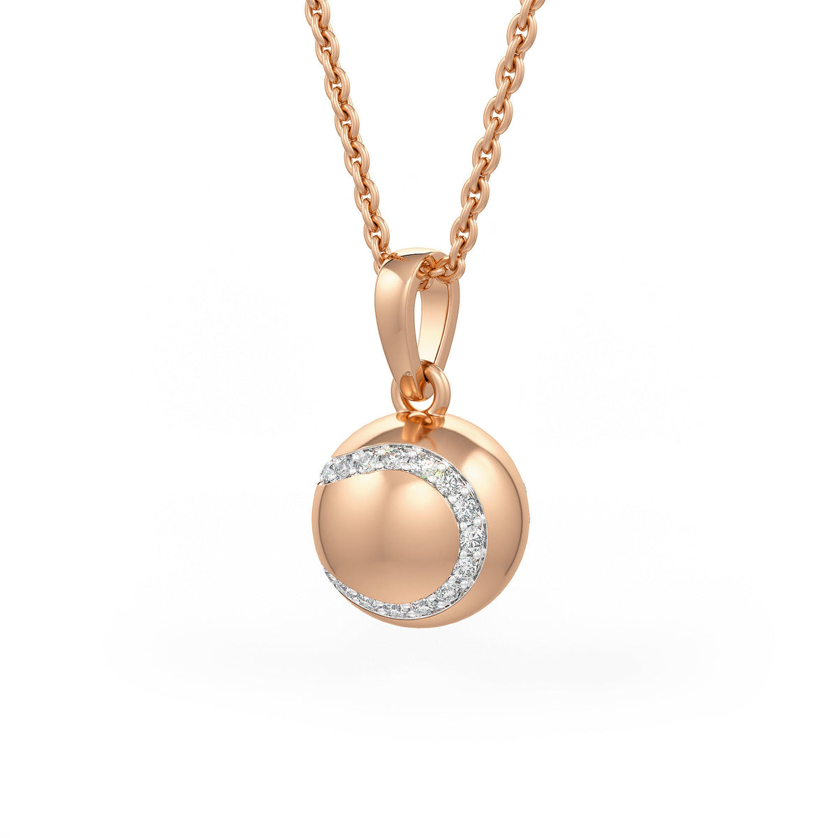 Diamond Tennis Ball Pendant in Rose Gold 0.25ct (without chain)