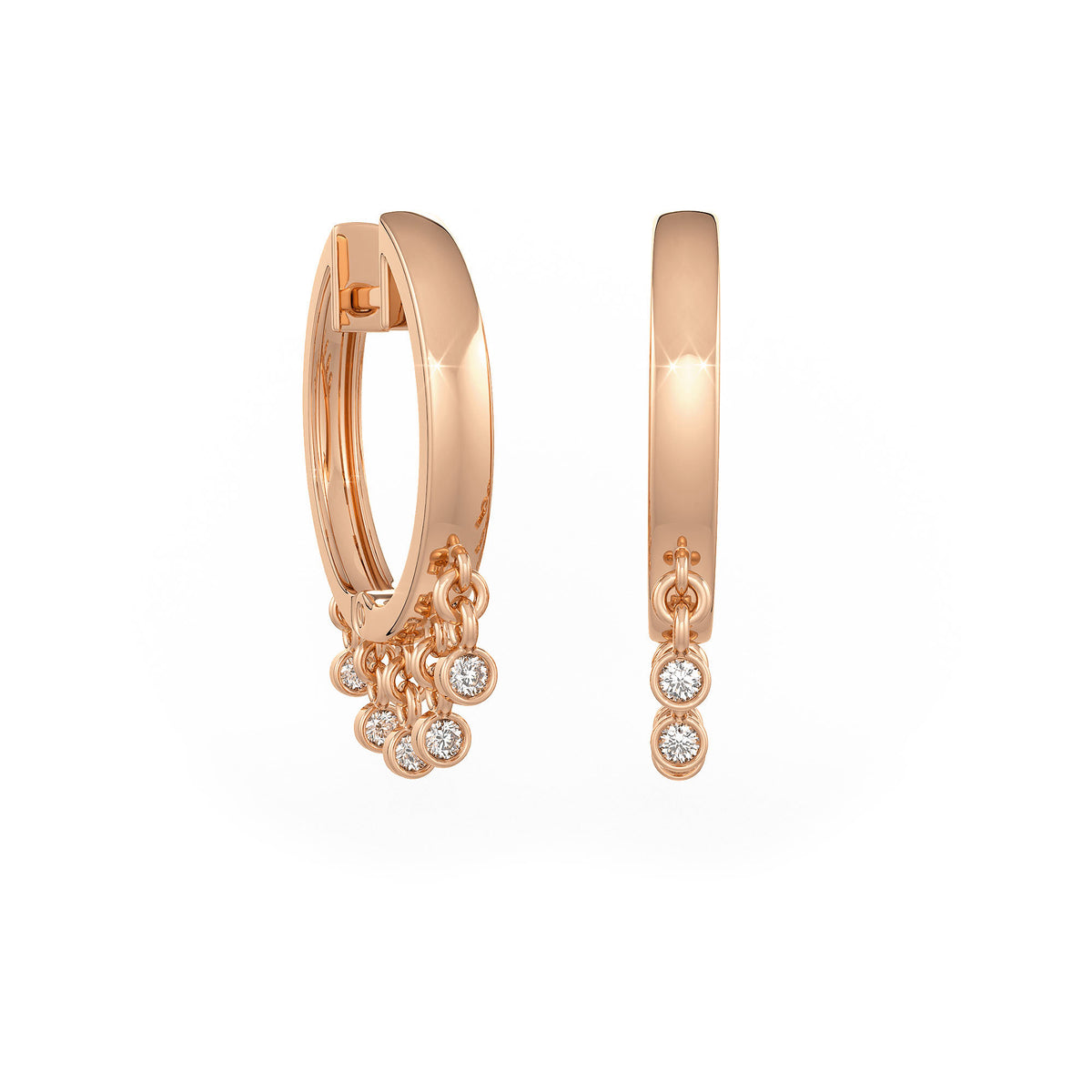Elegant dewdrop diamond hoops