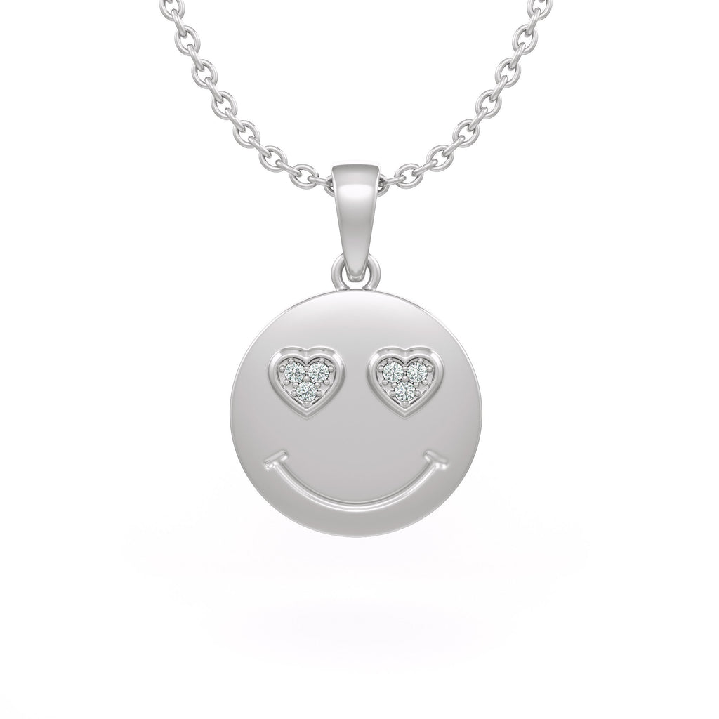 18ct white gold in love diamond necklace