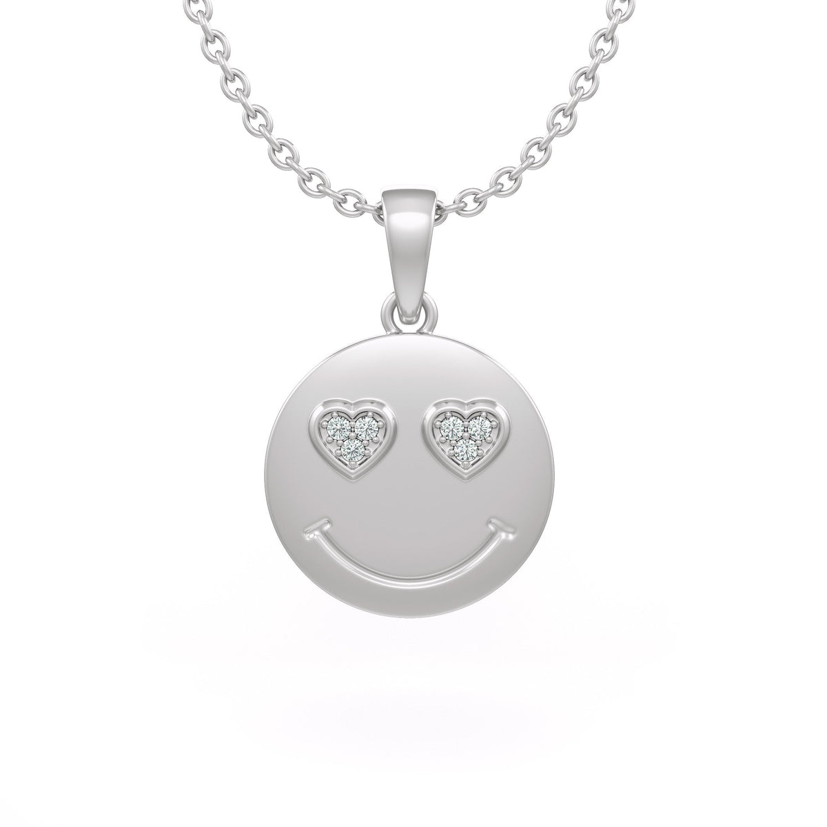 18ct white gold in love diamond necklace