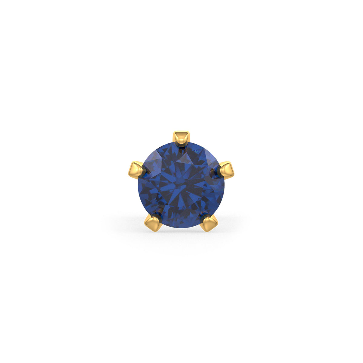  Spilla da naso in oro giallo 18 carati con zaffiro blu - Royal Gemstone