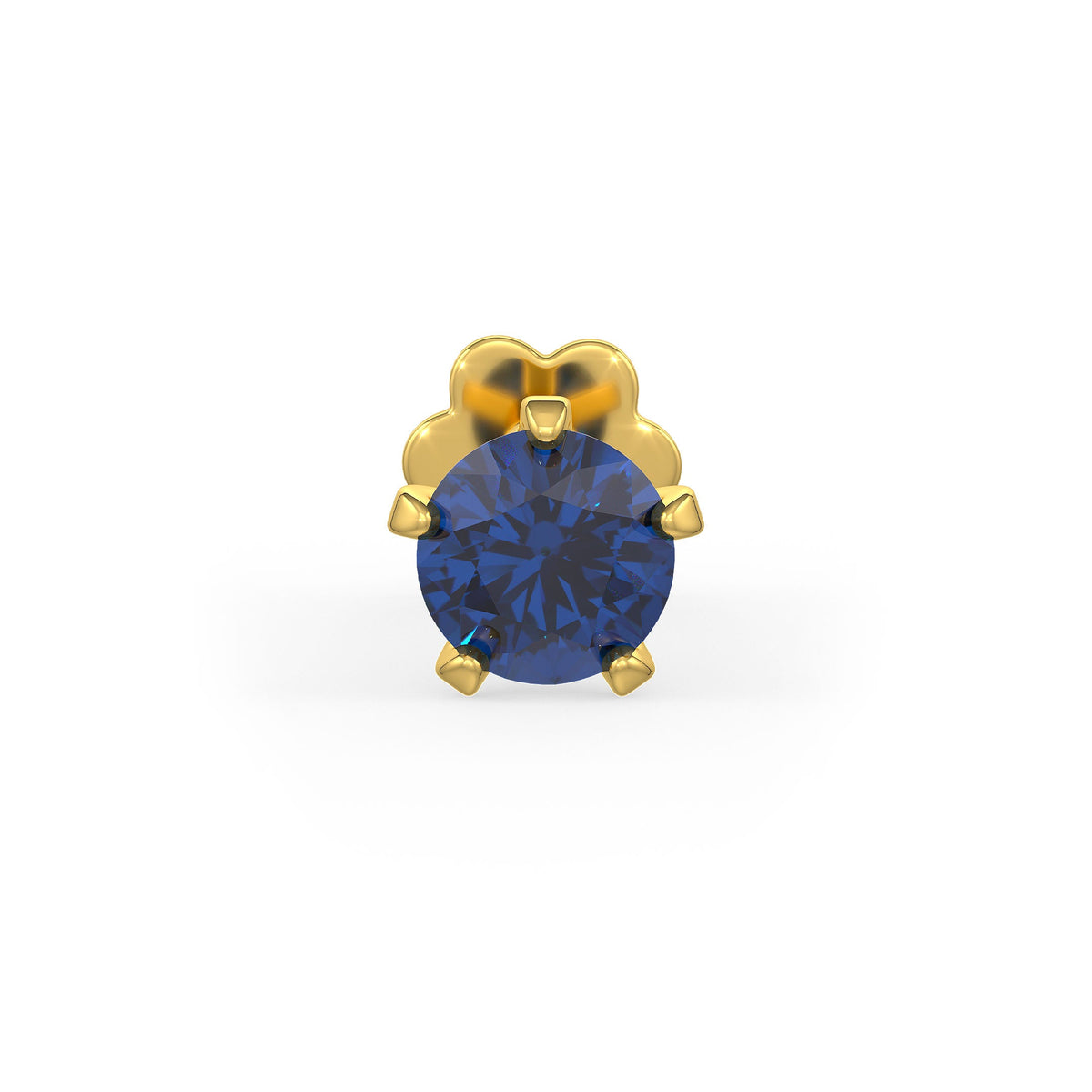  Spilla da naso in oro giallo 18 carati con zaffiro blu - Royal Gemstone
