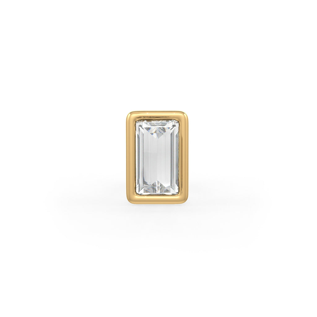Sparkling 0.10ct baguette nose pin