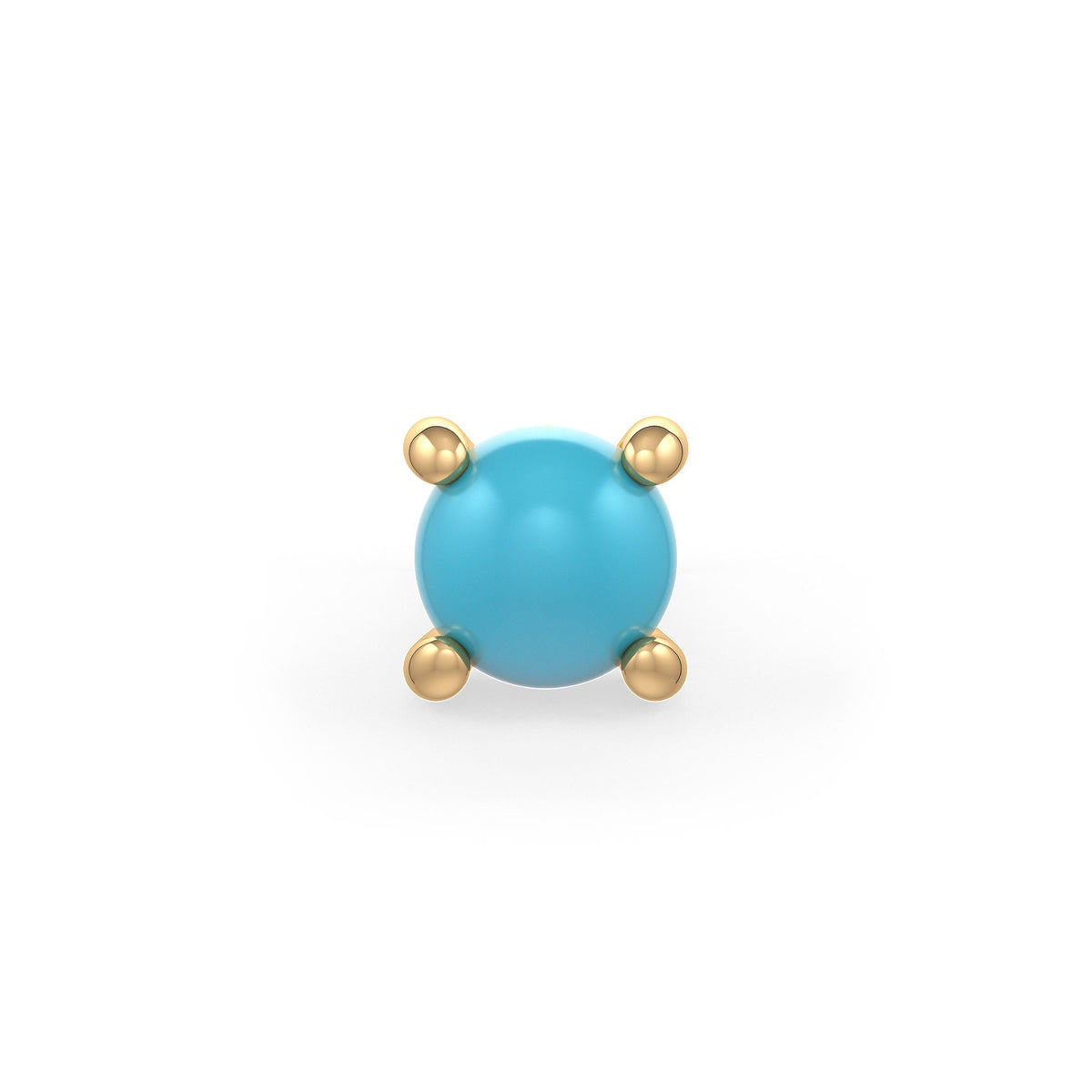 Dainty 18ct gold turquoise nose stud