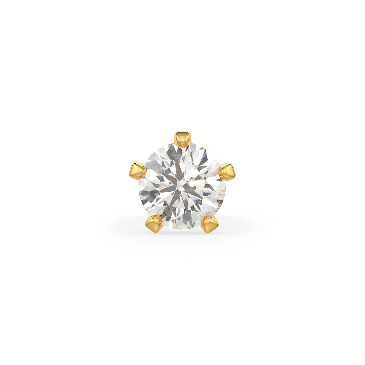 Elegant gold solitaire nose piercing stud