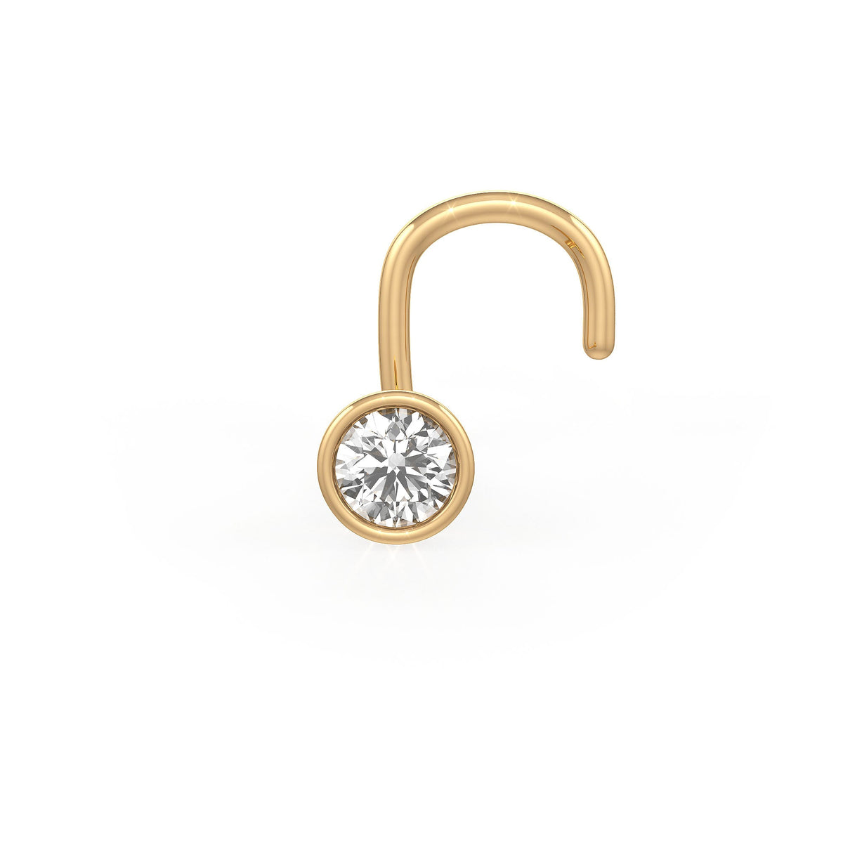 Puce de nez en or jaune 18 carats sertie de diamants