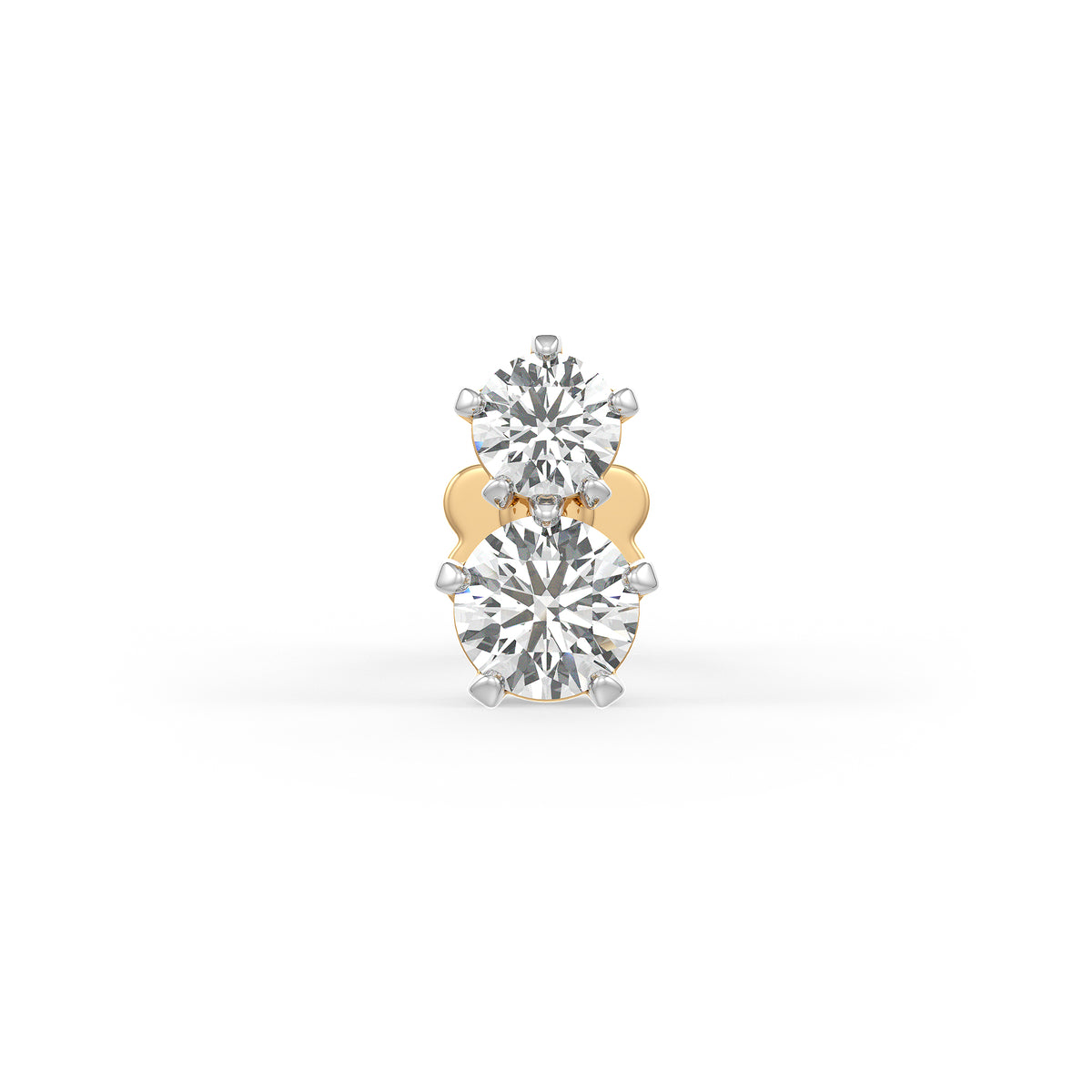Elegant 0.10ct twin diamond nose pin