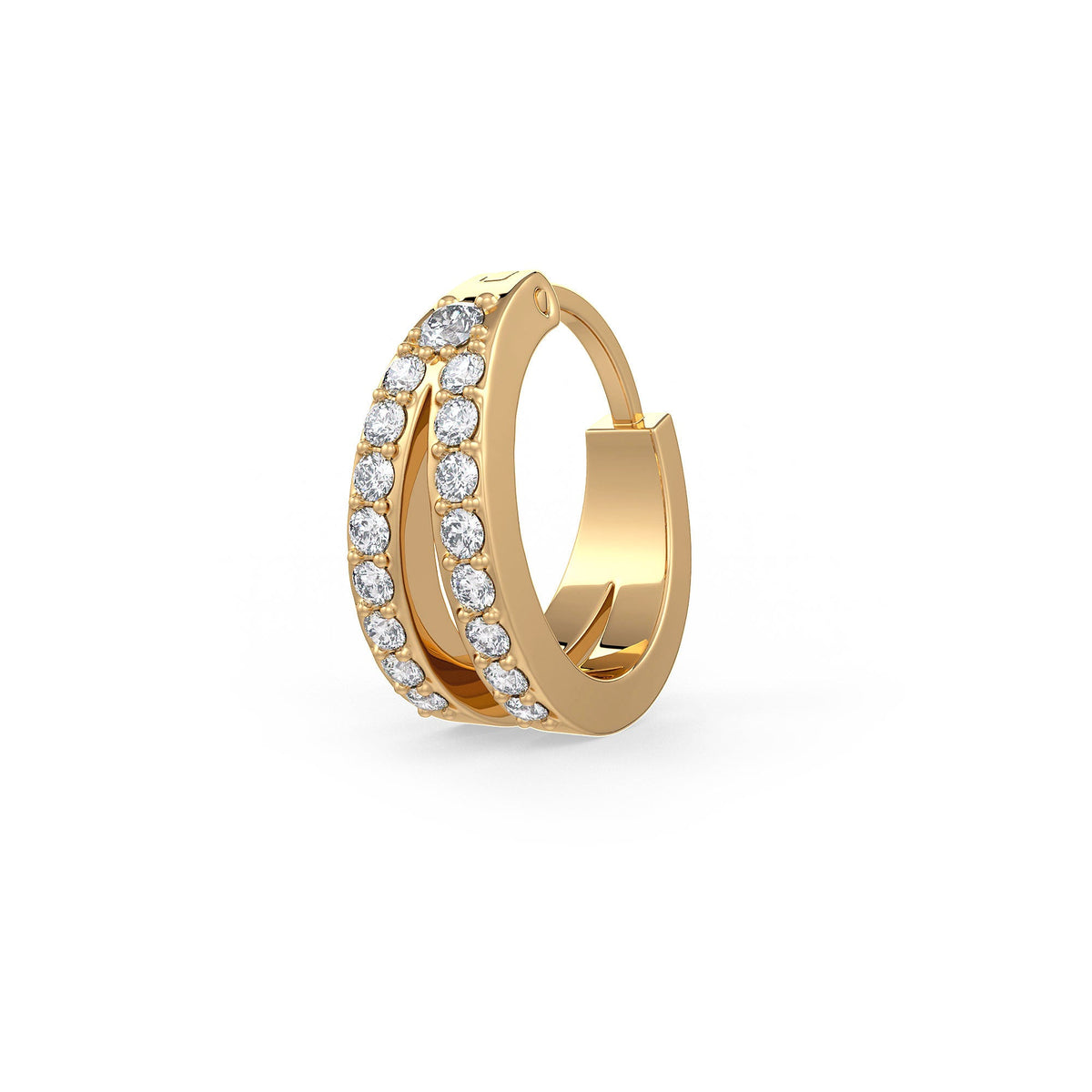 Diamond double eternity nose hoop ring